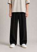 Black Relaxed Fit French Terry Trousers