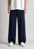 Navy Blue Relaxed Fit French Terry Trousers