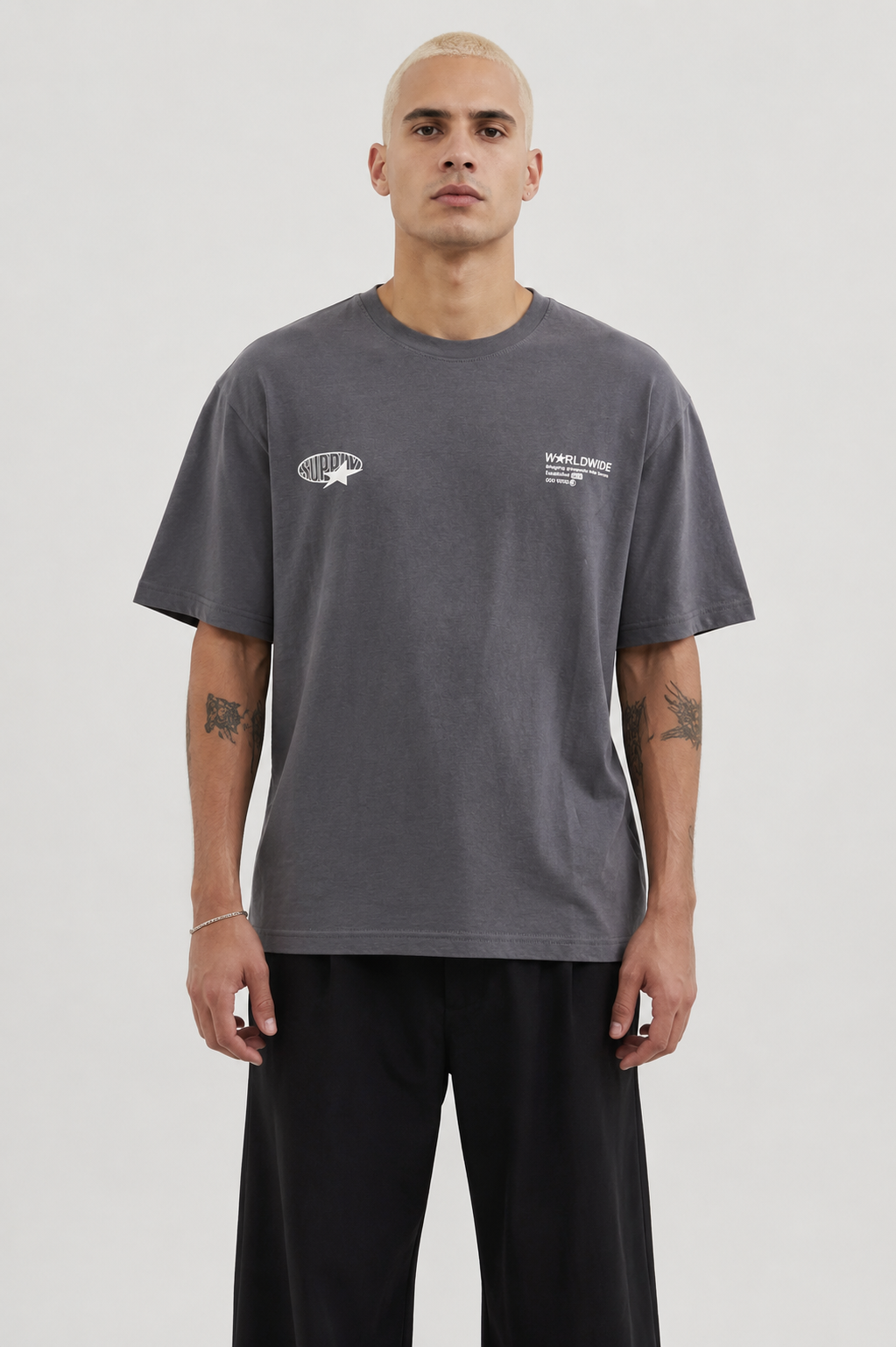 Bershka Supply World Oversized Tee (2 Colours)